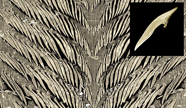 Selenochlamys ysbryda: Radula and radula tooth